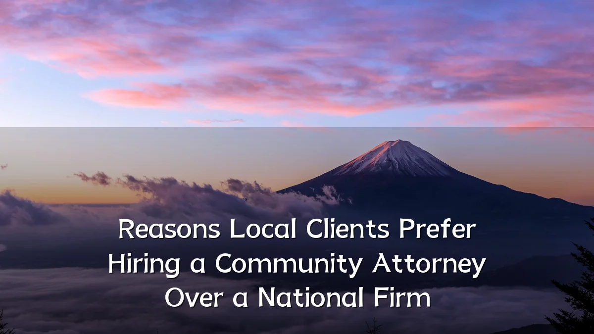 Reasons Local Clients Prefer Hiring a Community Attorney Over a National Firm