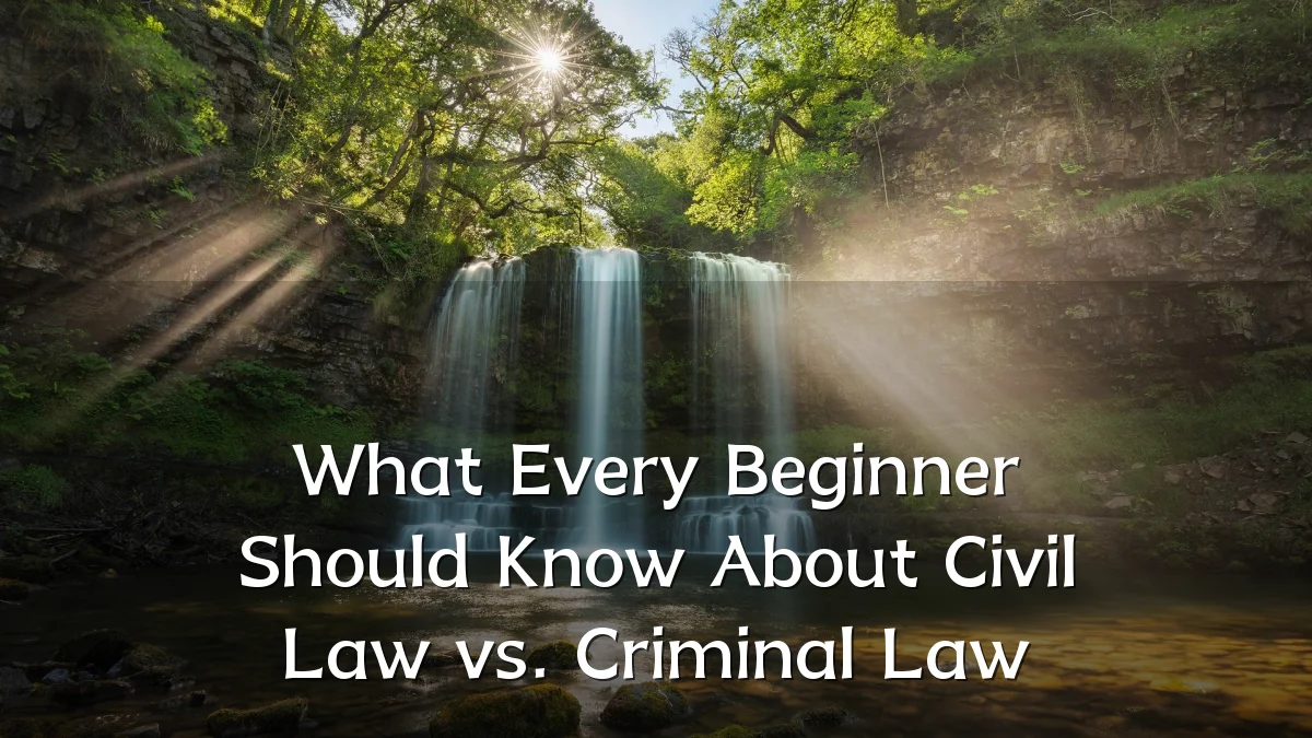 What Every Beginner Should Know About Civil Law vs. Criminal Law