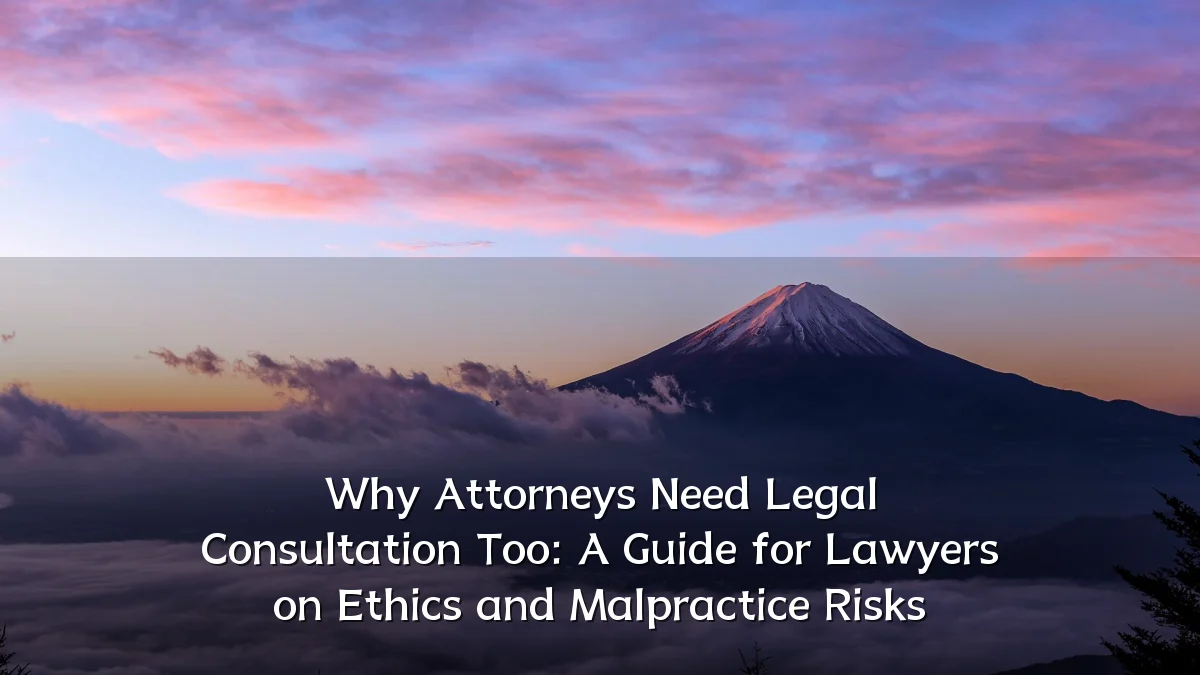 Why Attorneys Need Legal Consultation Too: A Guide for Lawyers on Ethics and Malpractice Risks